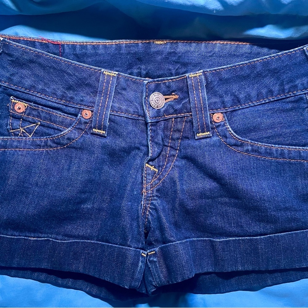 True Religion Dark Blue Jean Shorts